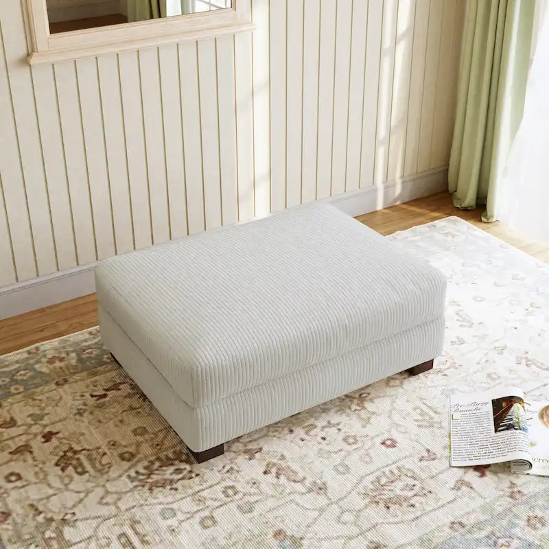 Pouffe d'appoint oversize en velours côtelé moderne