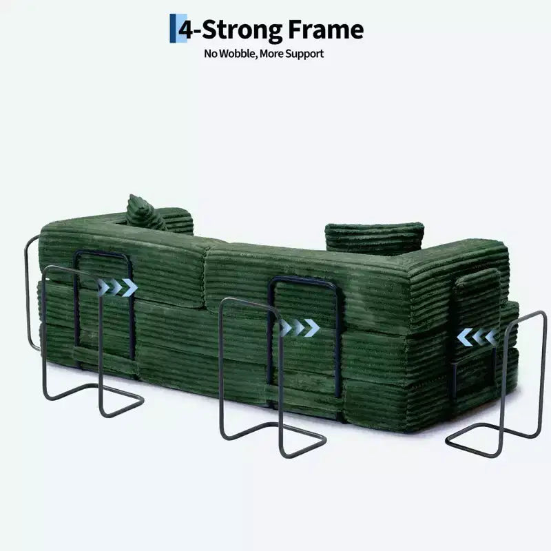 Canapé-lit convertible 5-en-1 de 205 cm (80,7 po) – Velours côtelé, 544 kg (1200 lb), sans assemblage